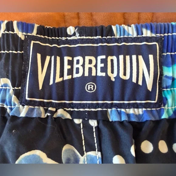 Vilebrequin Men’s Swim Trunks XL Blue Floral Luxury Swim Shorts